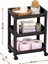 3 Katlı Tekerlekli Çok Amaçlı Organizer, Mutfak ve Banyo Için (22X36X48CM) Siyah 3