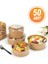Kahverengi 1300CC Kapaklı Karton Salata Kasesi, 50 Adet 1