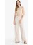 Wide Leg Cepli Yüksek Bel Standart Boy Keten Karışımlı Pantolon F5024AX25AU 1