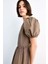 Fitted Kareli Poplin Kısa Kollu Mini Elbise F9944AX25SM 5