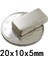 20MM x 10MM x 5mm Köşeli Güçlü Neodyum Mıknatıs Gri 1 Adet 3