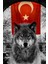 Kurt ve Türk Bayrağı Retro Poster 20X30, Şık ve Anlamlı Duvar Dekoru 1