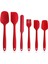 Isıya Dayanıklı Yanmaz Silikon Spatula Seti 6 Parça Kırmızı 1