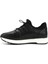 Erkek Siyah Likralı Lastik Bağcıklı Hakiki Deri Comfort Sneaker 3