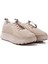 Kadın Nude Lastik Bağcıklı Comfort Dolgu Taban Hakiki Deri Sneaker 2