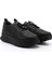 Kadın Siyah Lastik Bağcıklı Comfort Dolgu Taban Hakiki Deri Sneaker 2