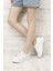 Kadın Beyaz Lastik Bağcıklı Comfort Dolgu Taban Hakiki Deri Sneaker 2