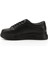 Kadın Kömür Lastik Bağcıklı Comfort Dolgu Taban Hakiki Deri Sneaker 3