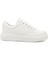 Kadın Beyaz Bağcıklı Dolgu Taban Comfort Sneaker 1