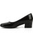 Kadın Siyah - Rugan Kısa Kalın Topuklu Hakiki Deri Ayakkabı 4