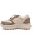 Kadın Bej Süet Lastik Bağcıklı Comfort Dolgu Taban Hakiki Deri Sneaker 3