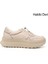 Kadın Bej Lastik Bağcıklı Comfort Dolgu Taban Hakiki Deri Sneaker 1