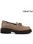 Kadın Vizon Antik Kalın Topuklu Tokalı Hakiki Deri Loafer Ayakkabı 1