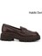 Kadın Kahve Antik Kalın Topuklu Hakiki Deri Loafer Ayakkabı 1