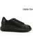 Kadın Kömür Bağcıklı Dolgu Taban Hakiki Deri Sneaker 1