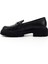 Kadın Siyah Kalın Topuklu Tokalı Hakiki Deri Loafer Ayakkabı 3