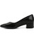Kadın Siyah Rugan Kısa Kalın Topuklu Hakiki Deri Ayakkabı 4