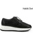 Kadın Siyah Bağcıklı Dolgu Taban Hakiki Deri Sneaker 1