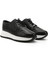 Kadın Siyah Bağcıklı Dolgu Taban Hakiki Deri Sneaker 3