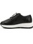 Kadın Siyah Bağcıklı Dolgu Taban Hakiki Deri Sneaker 4