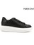 Kadın Siyah Bağcıklı Dolgu Taban Hakiki Deri Sneaker 1