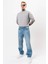 Açık Mavi Erkek Baggy Fit Kot Pantolon 3