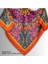 Turuncu Eşarp Ipeksi Twill Saten Kumaş Mandala Desenli 90CMX90CM 1
