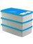 3'lü Mavi Saklama Kabı Seti, 2 Litre, Pratik ve Şık Tasarım 4