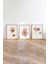 Kahverengi Ahşap Çerçeveli Minimalist 3'lü Duvar Sanatı 4