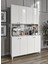 %100 Mdf Kahve Köşesi Mutfak Dolabı Kiler Dolabı Çok Amaçlı Dolap 8 Kapaklı Dolap 4