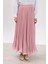 Pembe Misinalı Şifon Etek 4