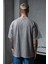 Erkek Gri Oversize Tişört Bol Kesim %100 Pamuk 4