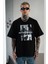Erkek Siyah Oversize Bol Kesim Baskılı Tişört %100 Pamuk 1