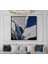 |metal Çerçeveli Kanvas Tablo Lacivert Gümüş Soyut Model 01 |ckkare 1