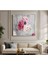 |metal Çerçeveli Kanvas Tablo Pembe Gri Çiçekli Model |ckkare 1