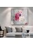 |metal Çerçeveli Kanvas Tablo Pembe Gri Çiçekli Model |ckkare 2