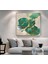 |metal Çerçeveli Kanvas Tablo Yeşil Çiçek Desen |ckkare 1