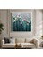 |metal Çerçeveli Kanvas Tablo Turkuaz Tonlar Çiçek Desen |ckkare 2