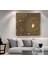 |metal Çerçeveli Kanvas Tablo Gold Soyut Çiçek Desen |ckkare 1