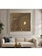 |metal Çerçeveli Kanvas Tablo Gold Soyut Çiçek Desen |ckkare 2