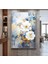 |lacivert Beyaz Çiçek Desenli Model ( CKD-054) |çerçeveli Kanvas Tablo Ckdikey 1
