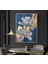 |lacivert Gold Çiçek Deseni ( CKD-056) |çerçeveli Kanvas Tablo Ckdikey 2