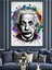 Renkli Soyut Einstein Dekoratif Kanvas ve Ahşap Tablo, Şık ve Modern Tasarım 1