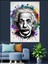 Renkli Soyut Einstein Dekoratif Kanvas ve Ahşap Tablo, Şık ve Modern Tasarım 4