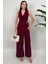 Crimson Icon Kadın Kemer Detaylı Askılı Bol Paça Bordo Tulum – Rahat Şık Yazlık Kombin 1