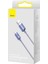 Crystal Shine 100W Type-C To Type-C Kablo - 1.2 Metre, Mor Renk, Hızlı Şarj ve Veri Transferi, Örgülü Dayanıklı Tasarım, Usb-C Power Delivery Uyumluluğu 3