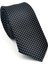 Beyaz Küçük Kare Desenli Siyah Dokuma Kumaş Mendilli Slim Fit Kravat // SDK-2511-1 1