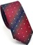 Lacivert Verev Desenli Bordo Dokuma Kumaş Mendilli Slim Fit Kravat // SDK-2505-3 1