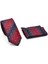 Lacivert Verev Desenli Bordo Dokuma Kumaş Mendilli Slim Fit Kravat // SDK-2505-3 2