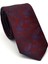 Lacivert Şal Desenli Bordo Dokuma Kumaş Mendilli Slim Fit Kravat // SDK-2507-3 1